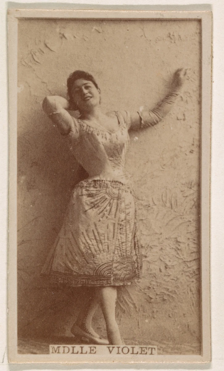 Mdlle. Violet, from the Actresses series (N245) issued by Kinney Brothers to promote Sweet Caporal Cigarettes by Kinney Brothers Tobacco Company, photograph, 1890
