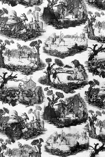 Outdoor Sports and Pastimes (Furnishing Fabric) by Francis Hayman, textile, 1785-1795