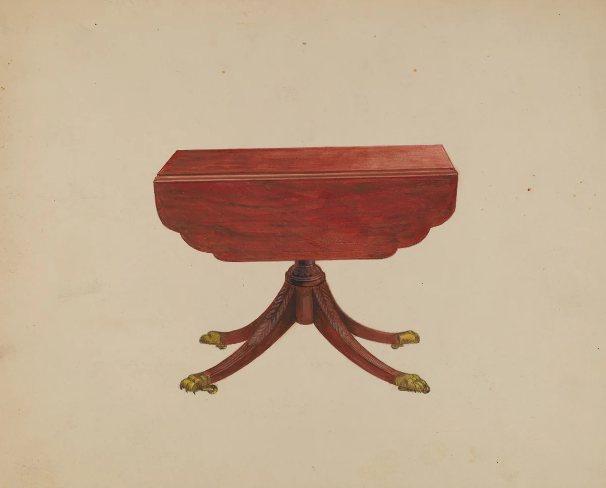 Table Pedestal by Arthur Johnson, index of american design, 1936