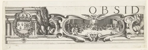 Beleg van La Rochelle, september 1627-oktober 1628 (randwerk, deel linksboven) by Jacques Callot, print, 1628-1631