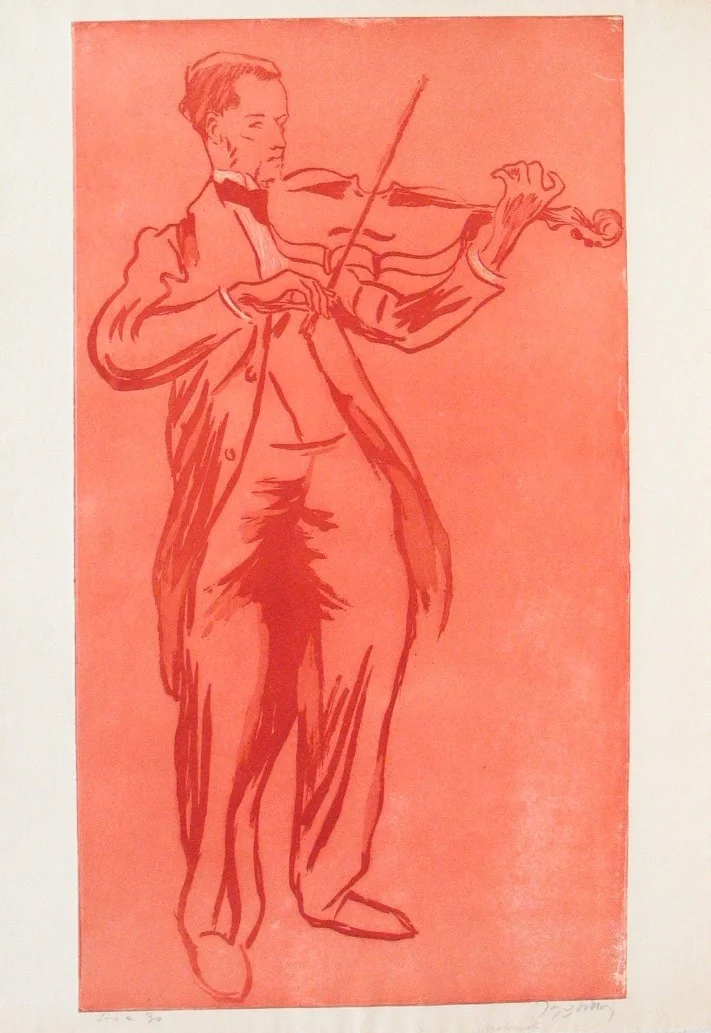 The Violinist (Le Violoniste supervielle) by Jacques Villon, print, 1899