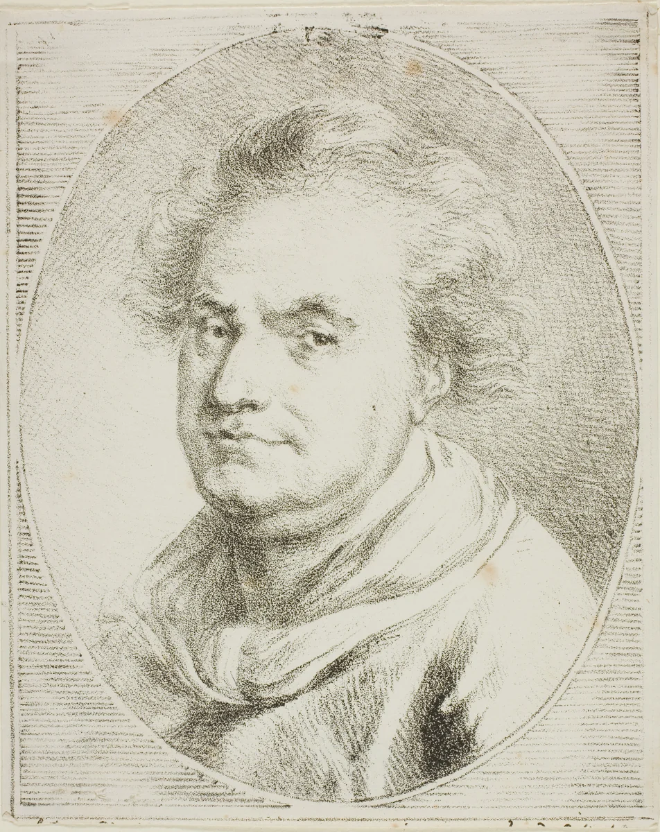 Portrait of Crébillon by Dominique Vivant Denon, print, 1815-1825