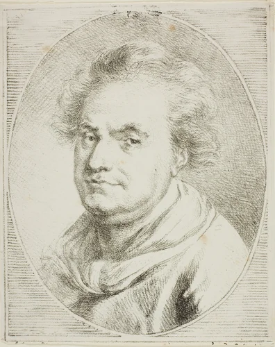 Portrait of Crébillon by Dominique Vivant Denon, print, 1815-1825