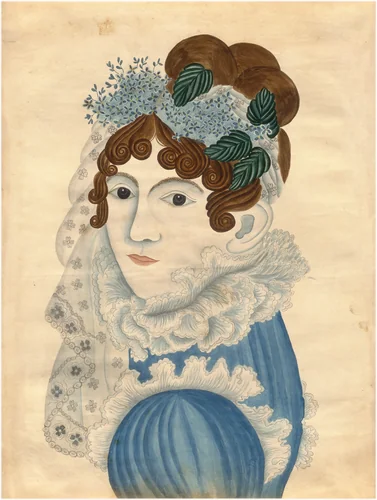 Curls and Ruffles by Emily Eastman, drawing, 1804-1884