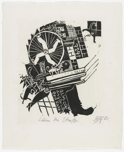 Street Noise (Lärm der Strasse) from the portfolio Nine Woodcuts (Neun Holzschnitte) by Otto Dix, print, 1920