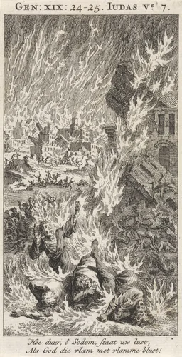 Vernietiging van Sodom by Jan Luyken, print, 1712