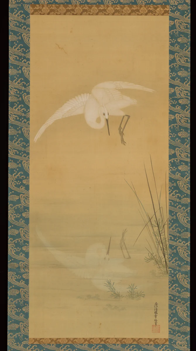Heron by Tosa Mitsuoki, painting, 1617-1691