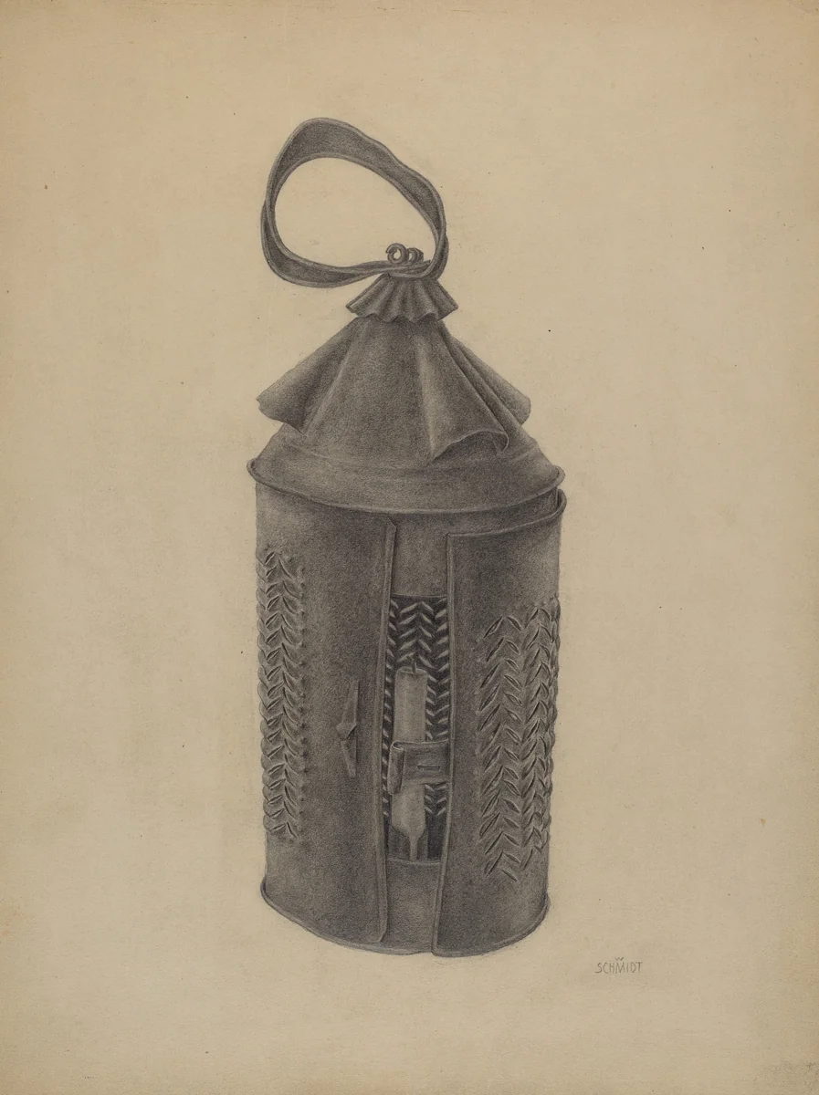 Hand Lantern by William Schmidt, index of american design, 1935-1942