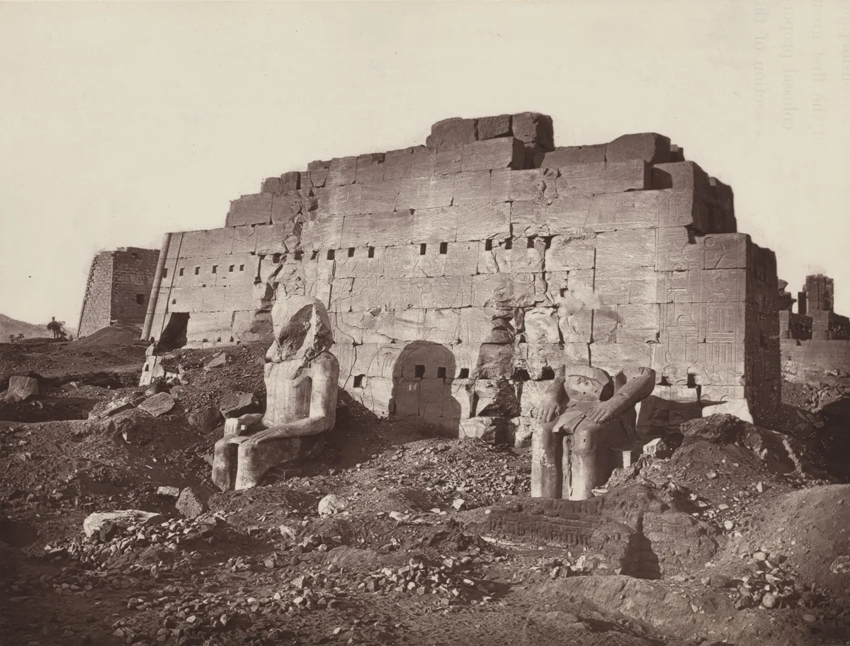 A Pylon, with Colossi by William de Wiveleslie Abney, photograph, 1876