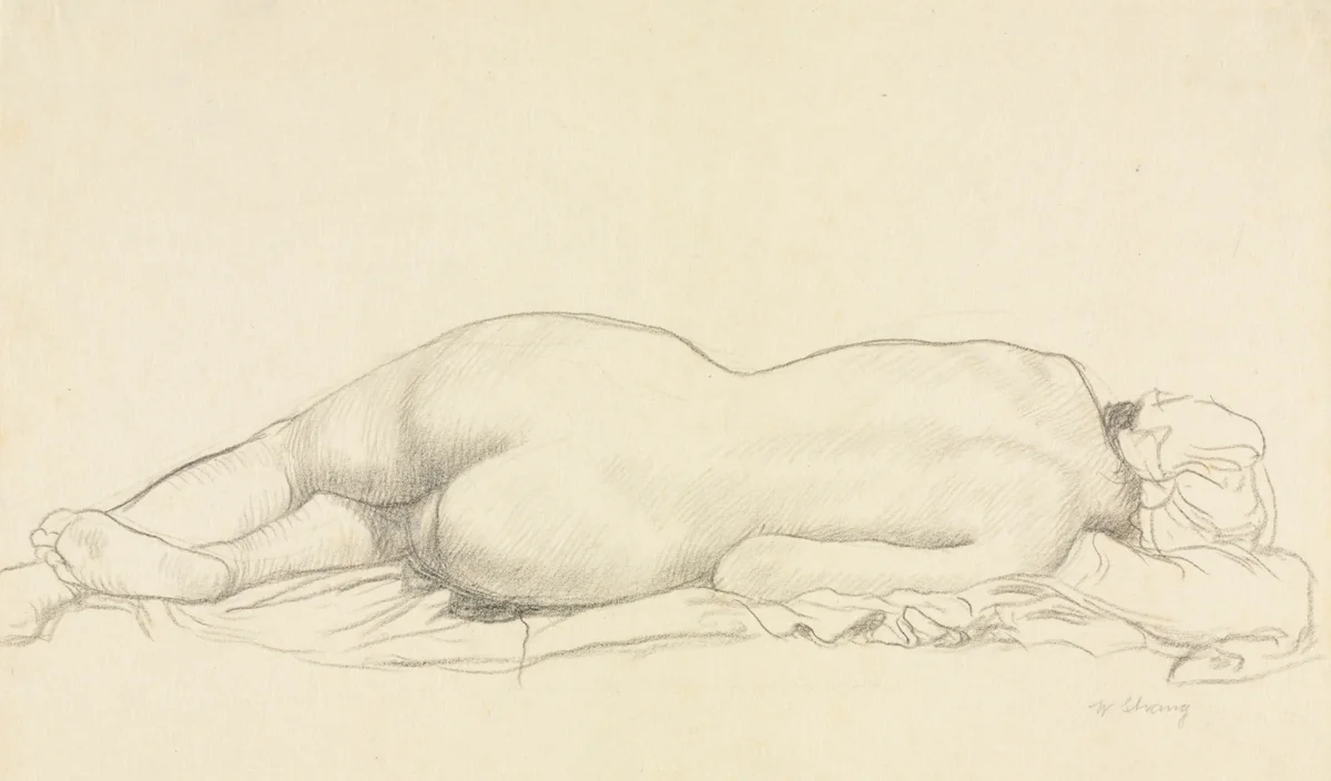 Reclining Nude by William Strang, drawing, 1874-1921