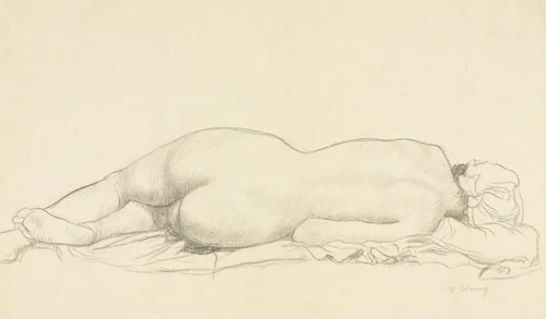 Reclining Nude by William Strang, drawing, 1874-1921