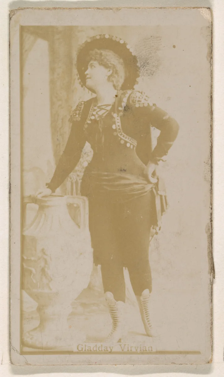 Gladday Virvian, from the Actresses series (N245) issued by Kinney Brothers to promote Sweet Caporal Cigarettes by Kinney Brothers Tobacco Company, photograph, 1890