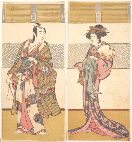 Kabuki Actors Sawamura Sōjūrō III and Segawa Kikunojō III by Katsukawa Shunshô (勝川春章), print, 1770-1790