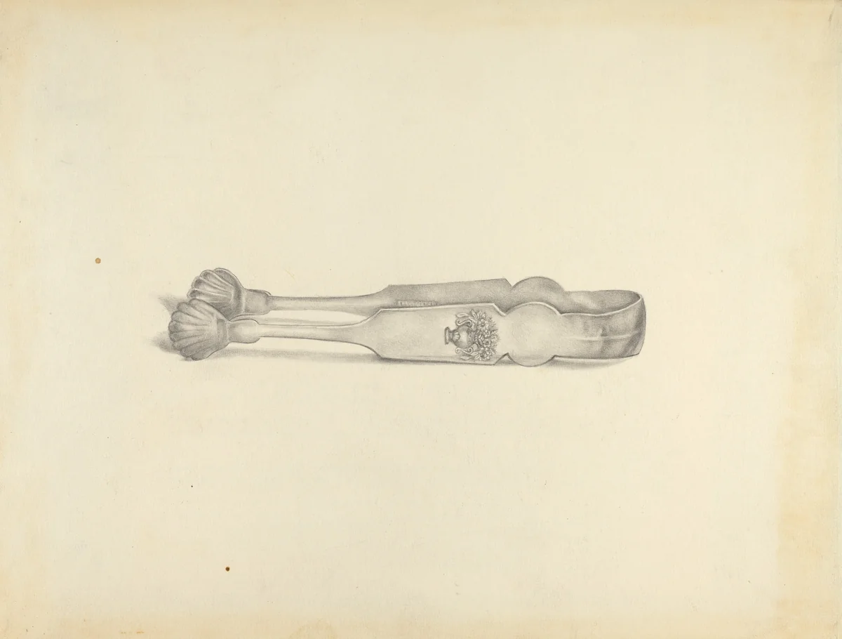 Silver Sugar Tongs by American 20th Century, index of american design, 1935-1942