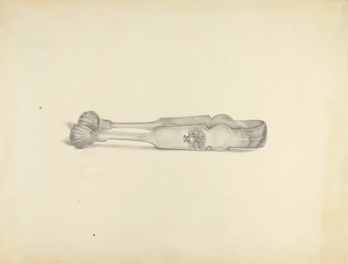 Silver Sugar Tongs by American 20th Century, index of american design, 1935-1942