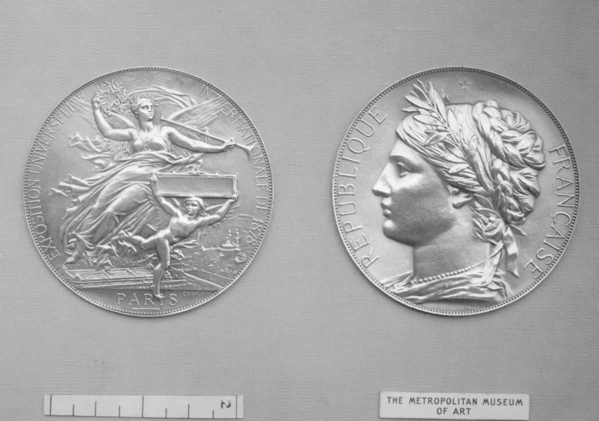 To Commemorate the Paris International Exposition of 1878 by Jules-Clément Chaplain, metalwork, 1878