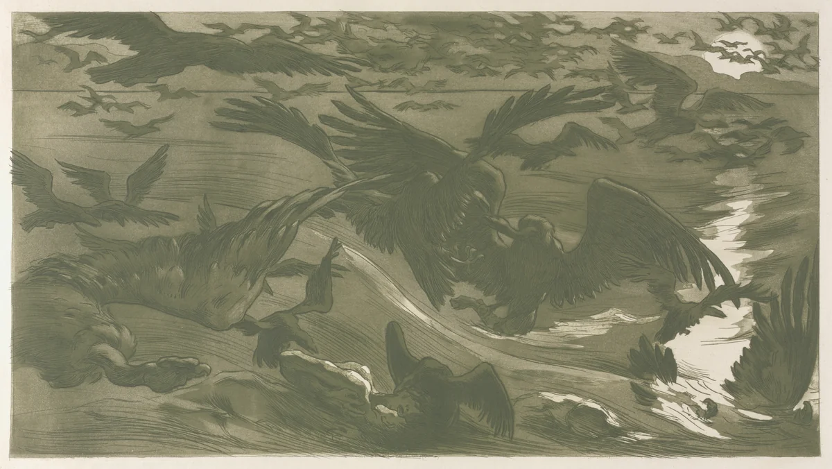 Birds of Prey by Victor Emile Prouvé, print, 1893