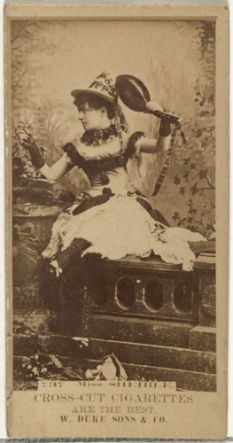 Card Number 737, Miss Sheible, from the Actors and Actresses series (N145-3) issued by Duke Sons & Co. to promote Cross Cut Cigarettes by W. Duke, Sons & Co., photograph, 1880-1889