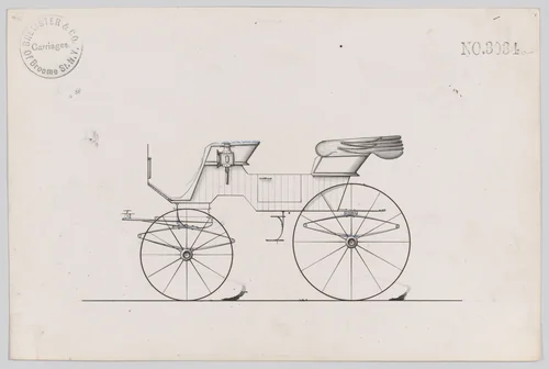 Design for 4 seat Phaeton, no. 3034a by Brewster & Co., drawing, 1874