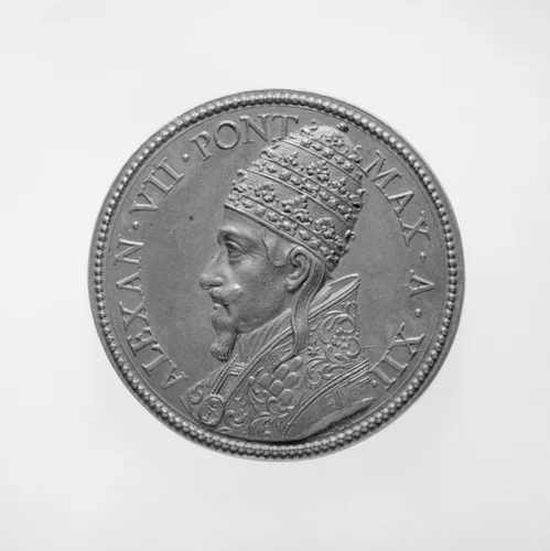 Alexander VII (Pope, 1655–67) by Gasparo Morone, metalwork, 1666