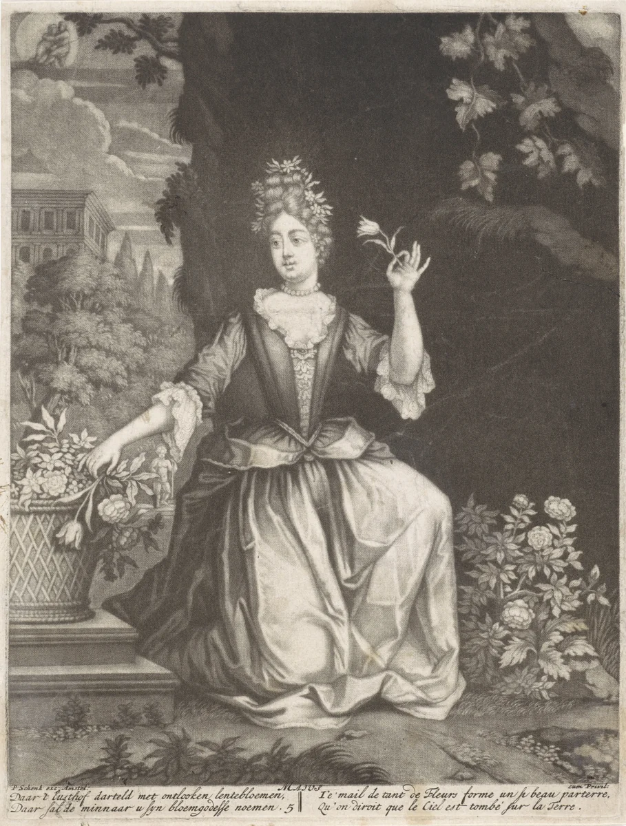 Mei by Pieter Schenk, print, 1670-1713