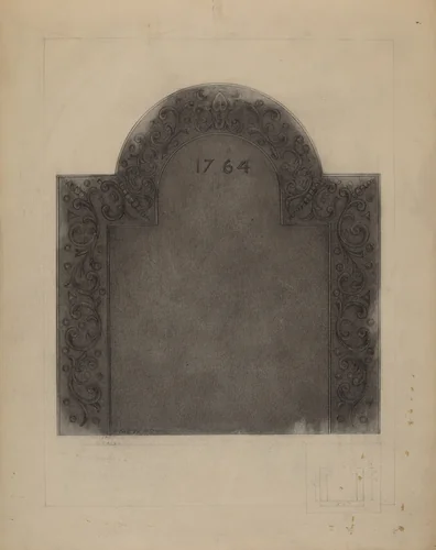 Iron Fireback by Henry Meyers, index of american design, 1937