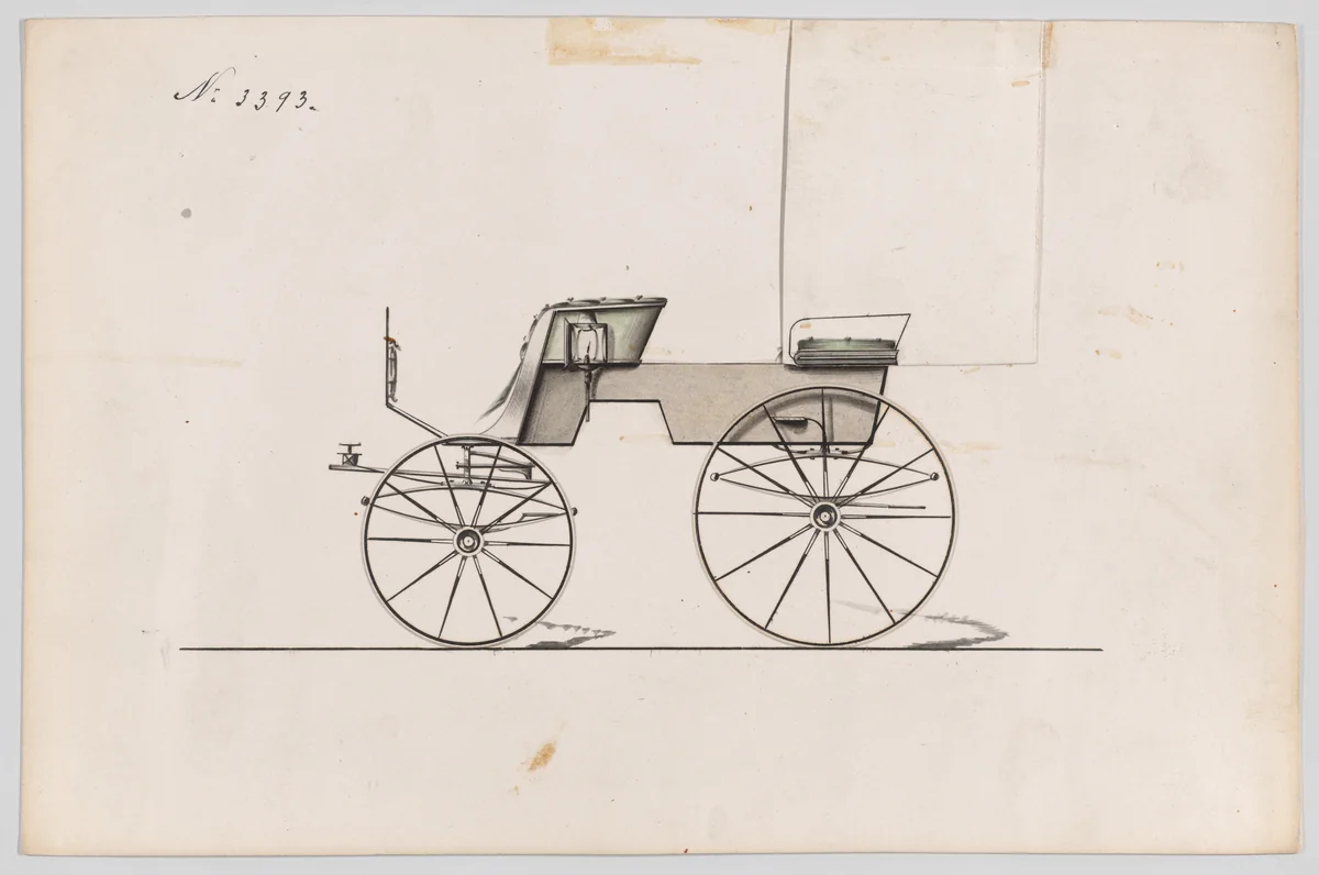 Design for T-Cart, no. 3393 by Brewster & Co., drawing, 1878