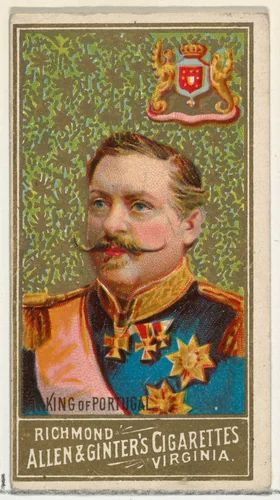 King of Portugal, from World's Sovereigns series (N34) for Allen & Ginter Cigarettes by Allen & Ginter, print, 1889