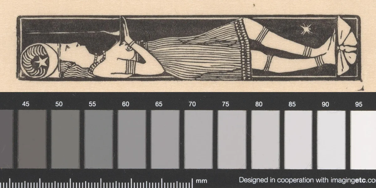 Staande vrouw met lamp by Mathieu Lauweriks, print, 1895