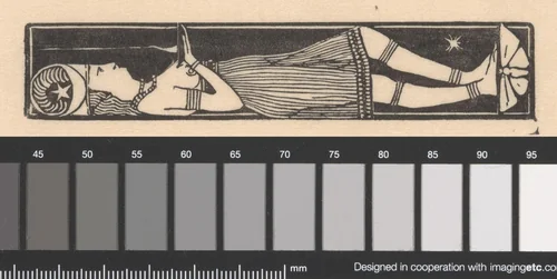 Staande vrouw met lamp by Mathieu Lauweriks, print, 1895