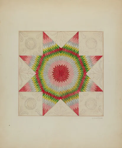 Patchwork Quilt by Jules Lefevere, index of american design, 1936