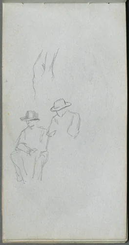Sketchbook, page 32: Study of Figures by Ernest Meissonier, book, 1860-1869