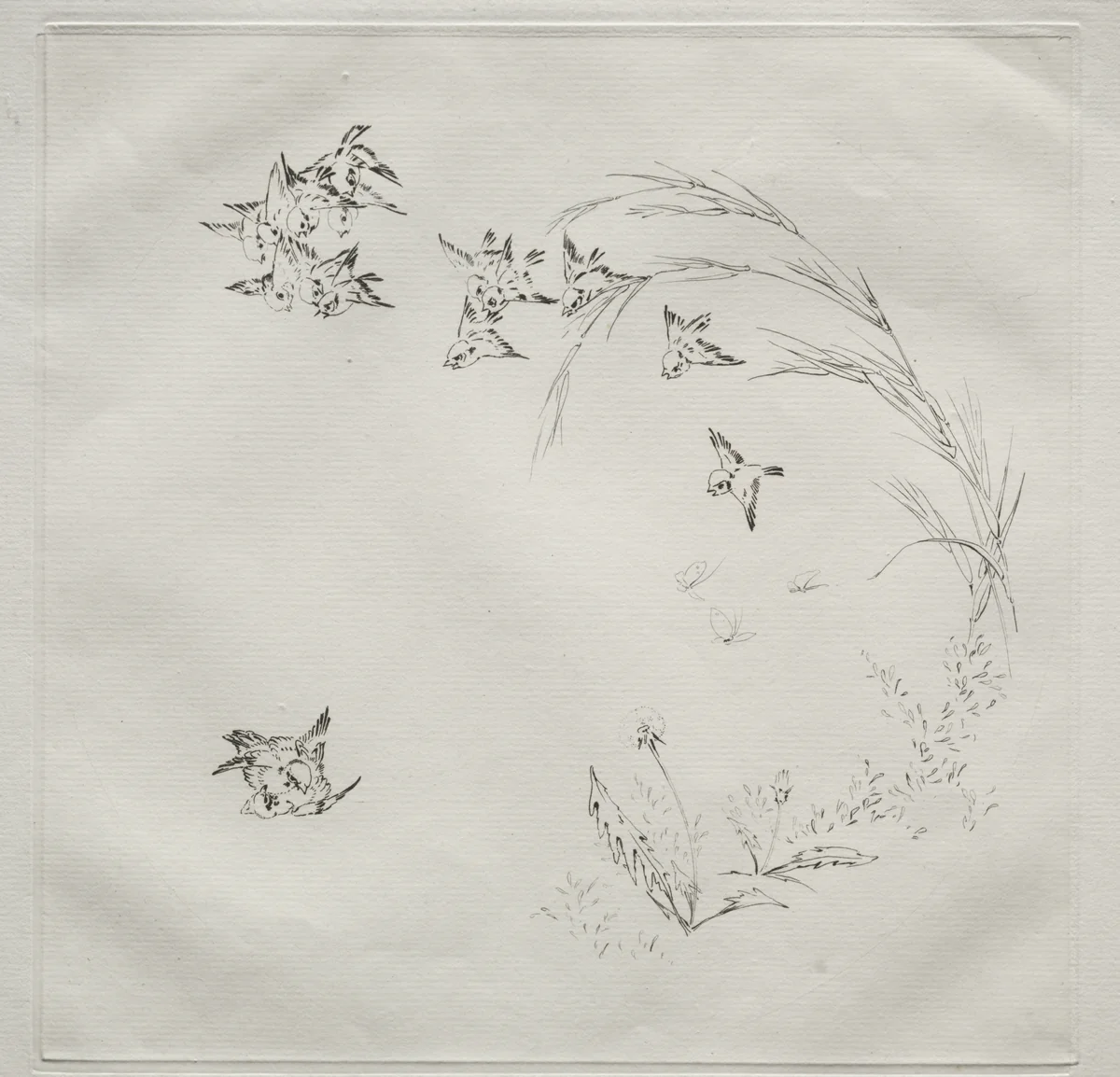 Parisian Service (Haviland service): The Fight (no. 2) by Félix Bracquemond, print, 1875