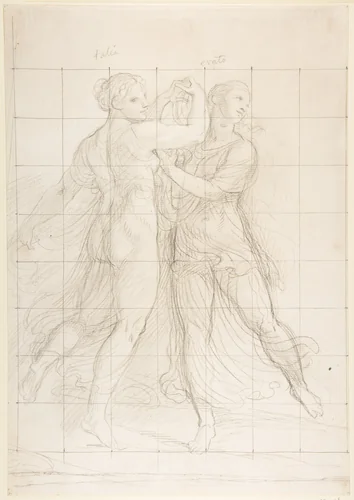 The Muses Thalia and Erato by Andrea Appiani, drawing, 1754-1817
