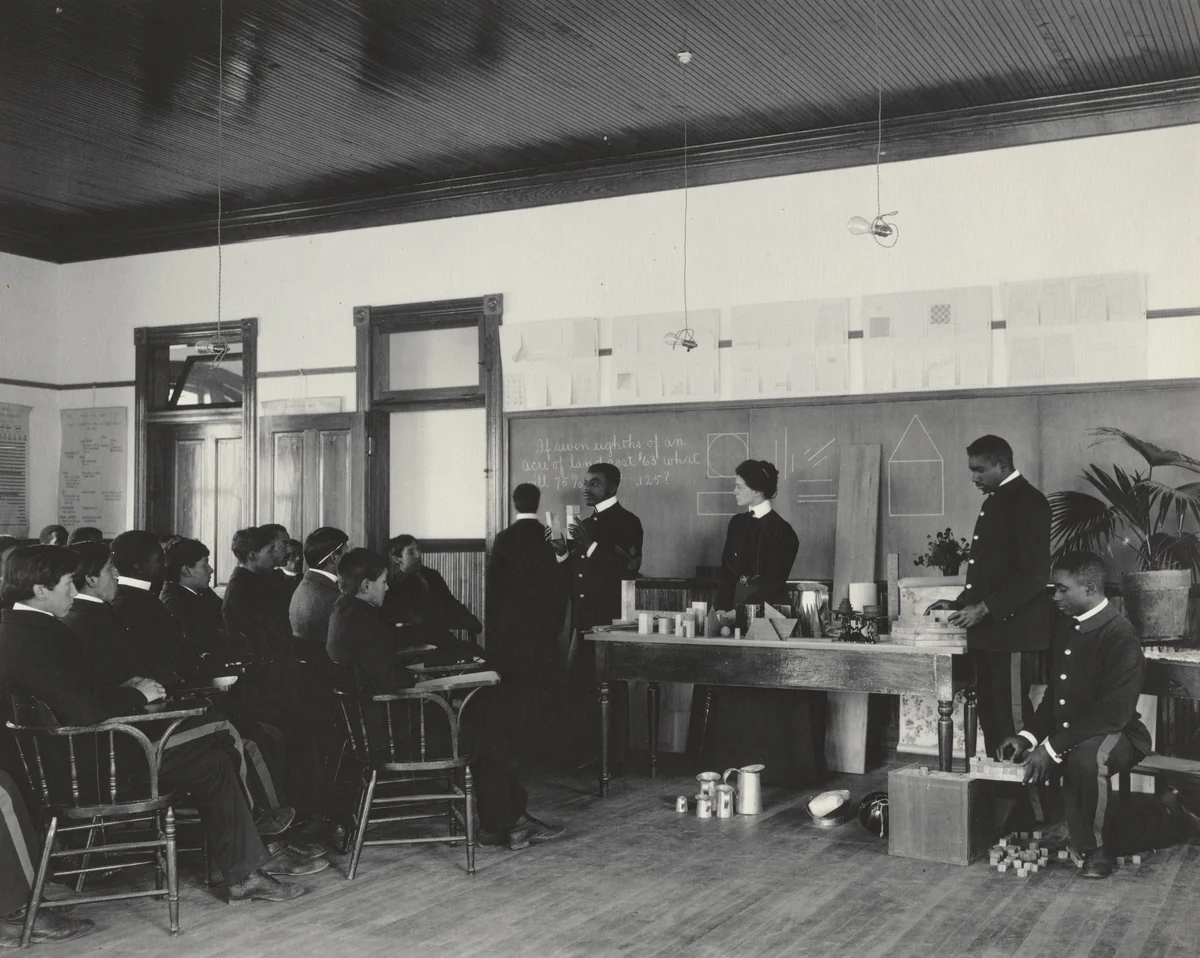 Arithmetic. Class studying under the Spear method by Frances Benjamin Johnston, photograph, 1899