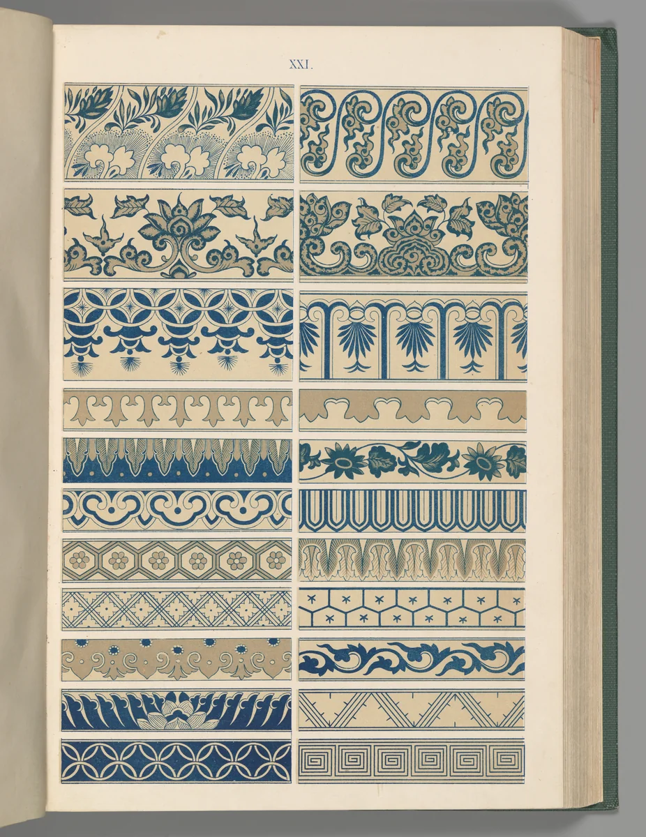 Examples of Chinese ornament selected from objects in the South Kensington Museum and other collections by Owen Jones, artwork, 1867