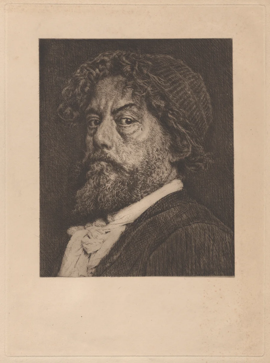 Portrait of the artist by Marcellin Desboutin, print, 1894-1896