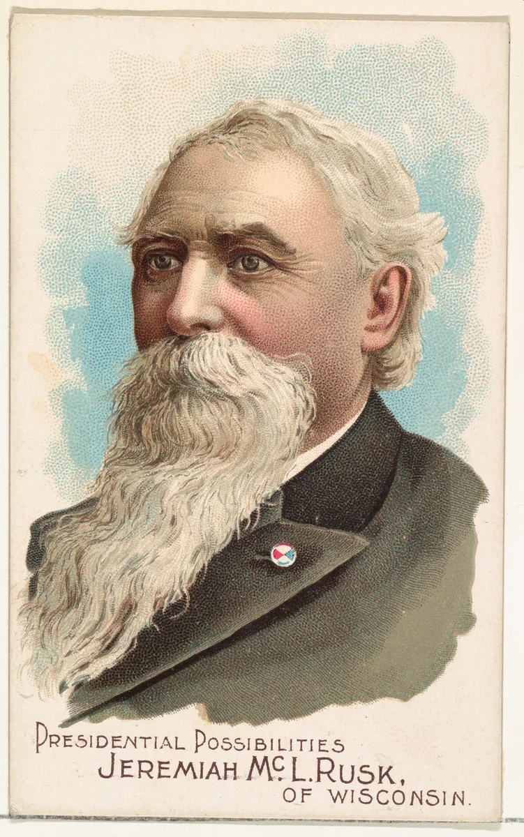 Jeremiah McL. Rusk of Wisconsin, from the Presidential Possibilities series (N124) issued by Duke Sons & Co. to promote Honest Long Cut Tobacco by W. Duke, Sons & Co., print, 1888