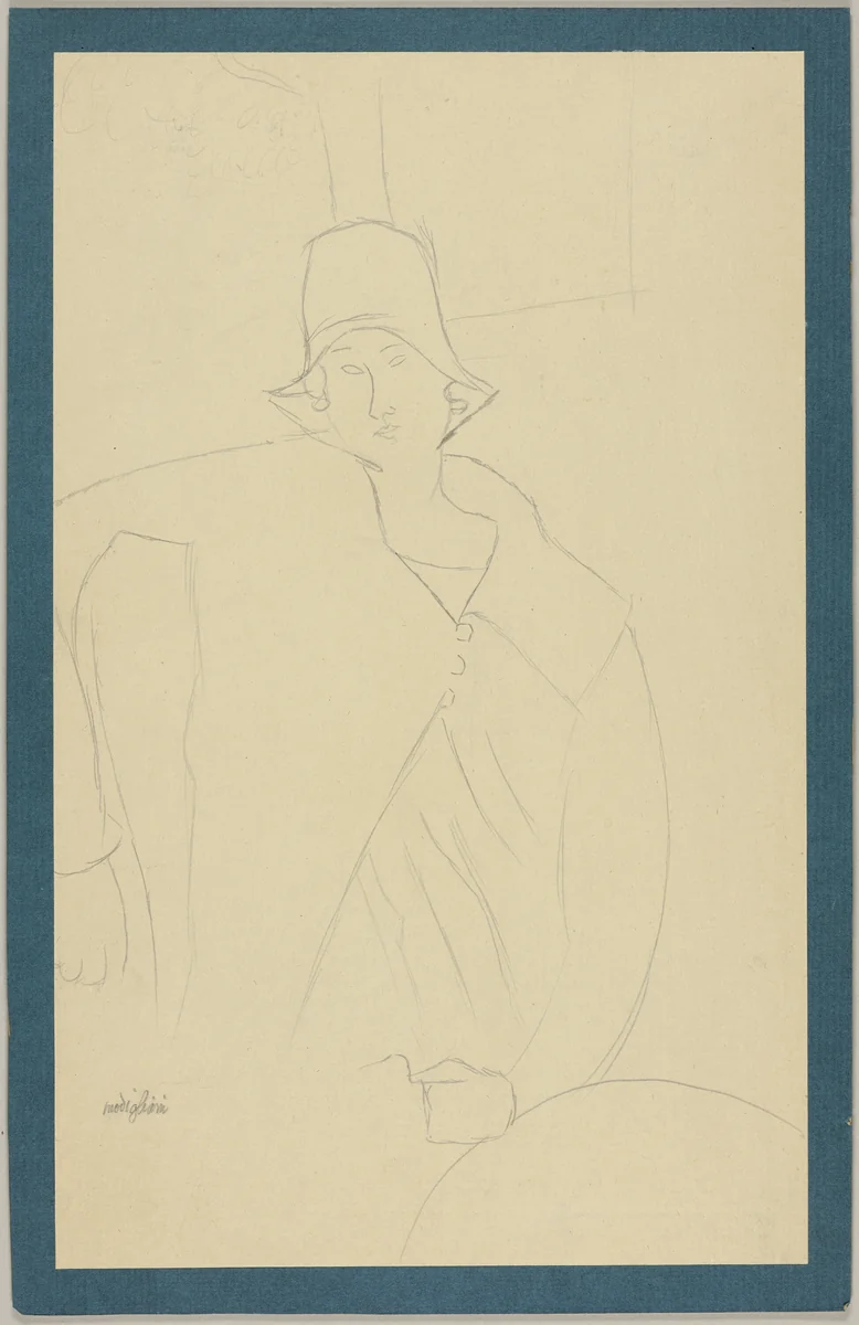 Seated Woman by Amedeo Modigliani, drawing, 1904-1947