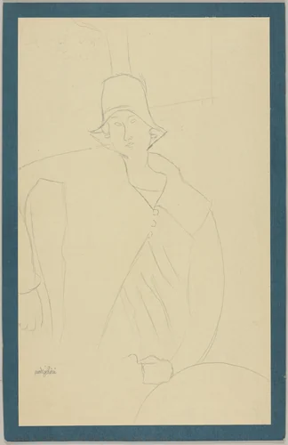 Seated Woman by Amedeo Modigliani, drawing, 1904-1947
