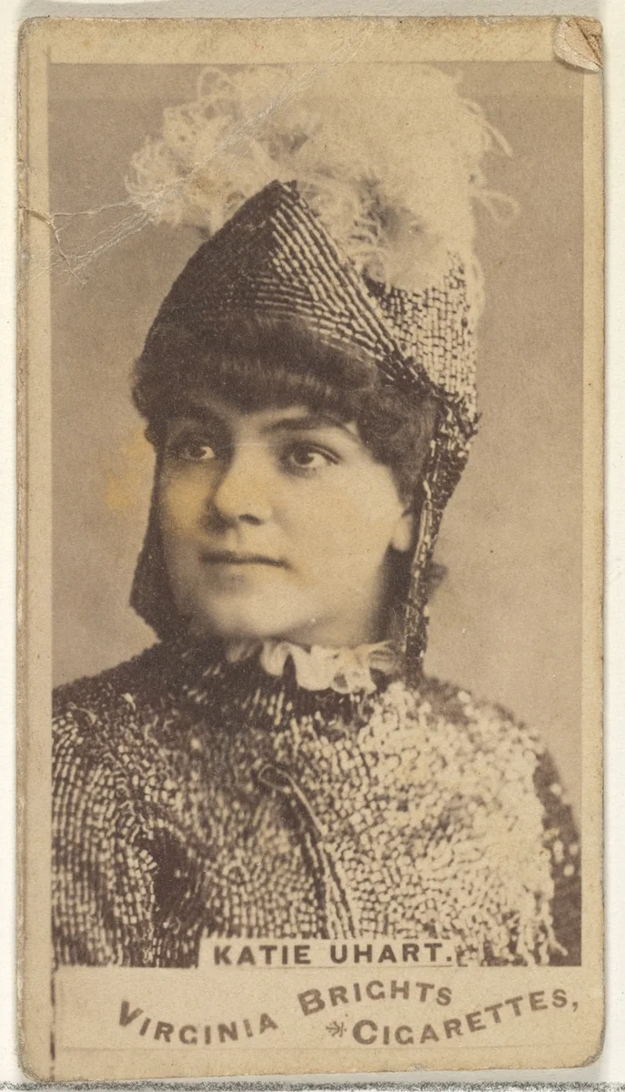 Katie Uhart, from the Actors and Actresses series (N45, Type 1) for Virginia Brights Cigarettes by Allen & Ginter, photograph, 1885-1891