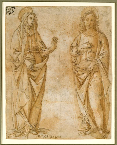 The Virgin and Saint John the Evangelist by Raffaellino del Garbo, drawing, 1490-1510