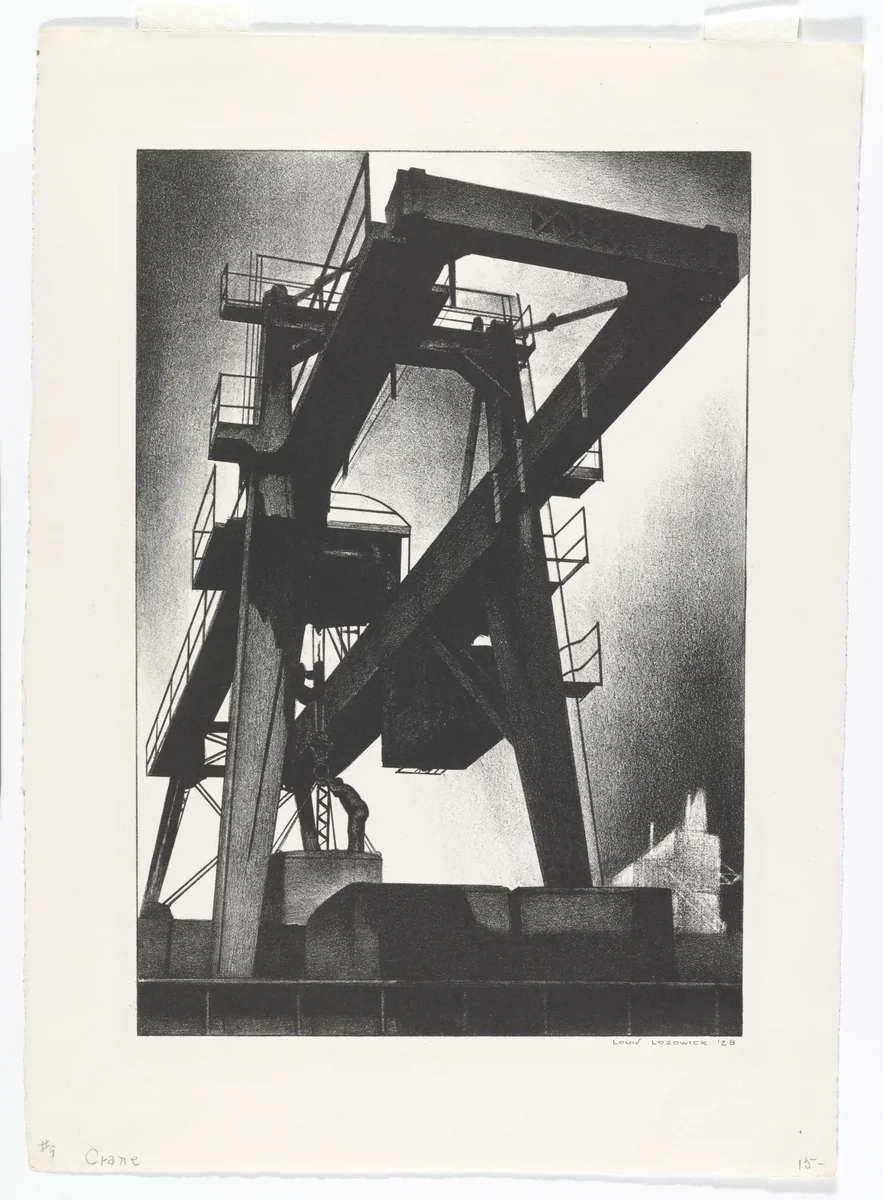 Crane by Louis Lozowick, print, 1928