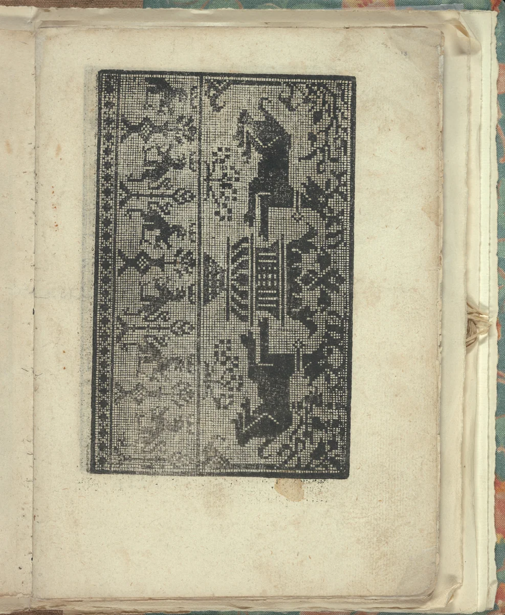 Opera Nova Universali intitulata Corona di racammi, page 13 (recto) by Giovanni Andrea Vavassore, book, 1530