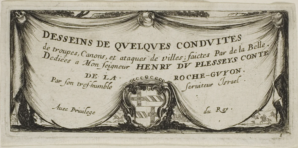 Frontispiece to Drawings of Several Movements by Soldiers by Stefano della Bella, print, 1644