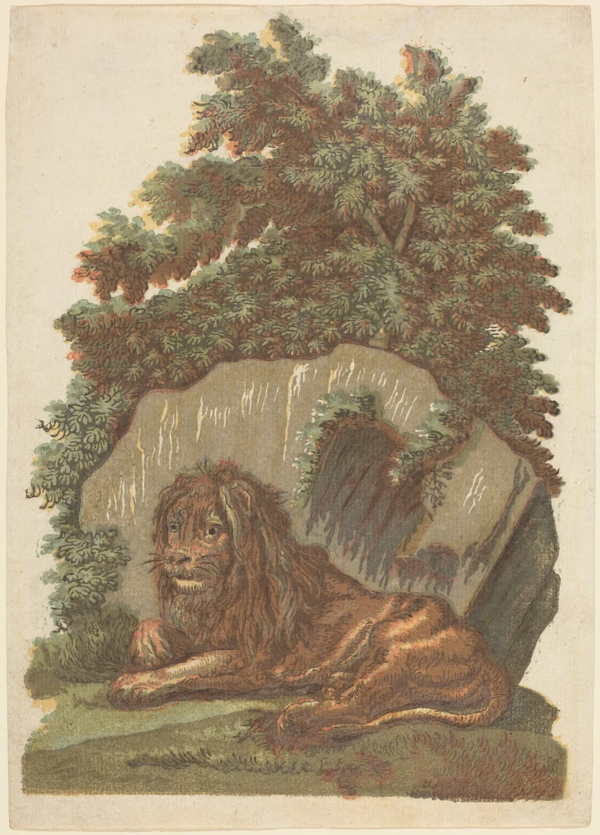 The Lion by John Baptist Jackson, print, 1754