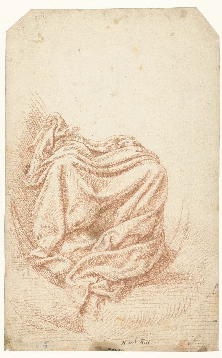Studie van draperie by Hans Bol, drawing, 1544-1593