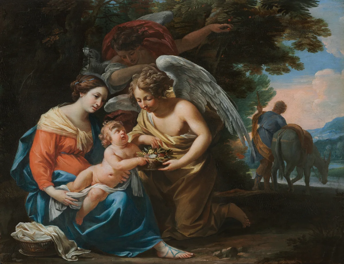 Rest on the Flight into Egypt by Charles Poërson, painting, 1635-1645