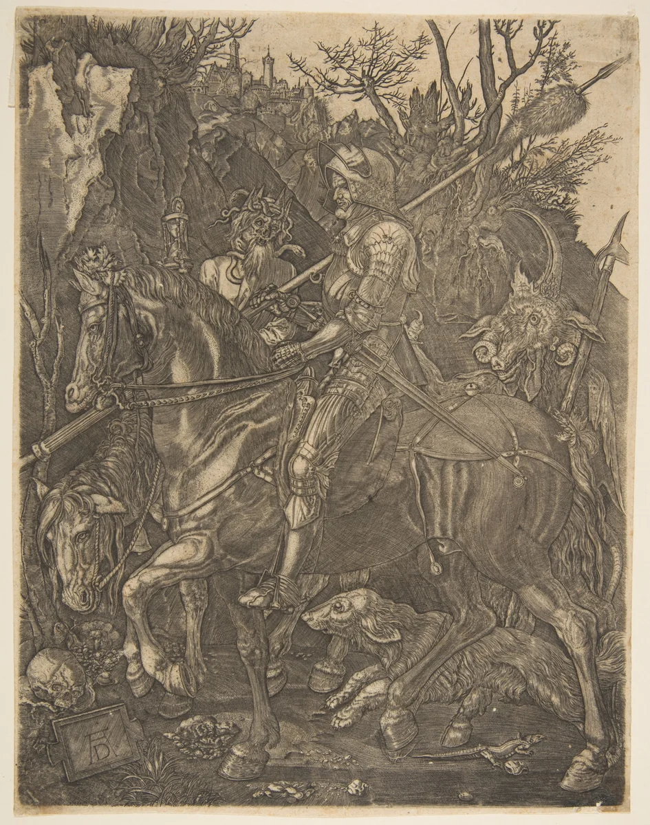 Knight, Death, and the Devil (copy) by Albrecht Dürer, print, 1485-1600