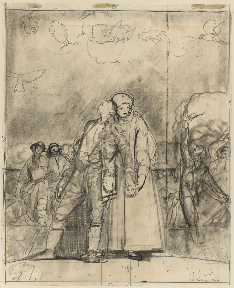 The Eve of Victory by George Bellows, drawing, 1918